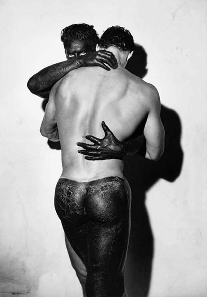 Tony and Brian (Standing with blackpaint), Los Angeles by Herb Ritts, 1986